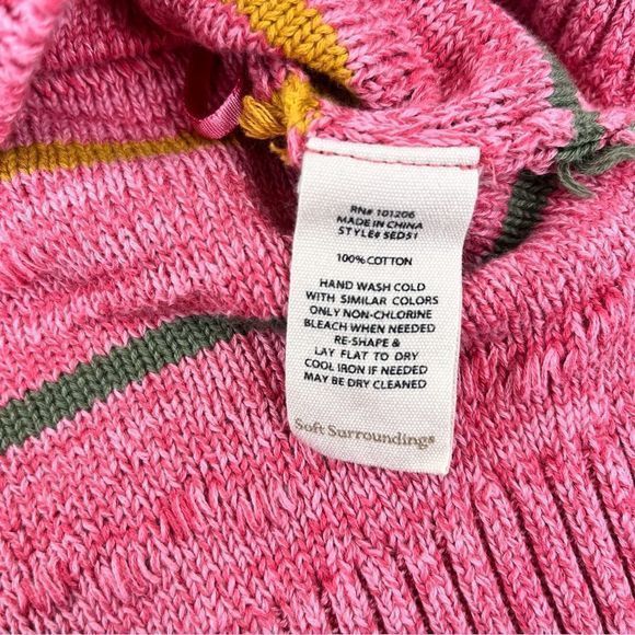 Soft Surroundings Lisabetta Art Stripe Dusty Cedar Pink Sweater 1X - Picture 11 of 11